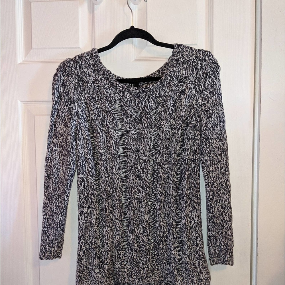 H&M Women's Navy Blue and White Long Sleeve Sweater Top S - Picture 4 of 12